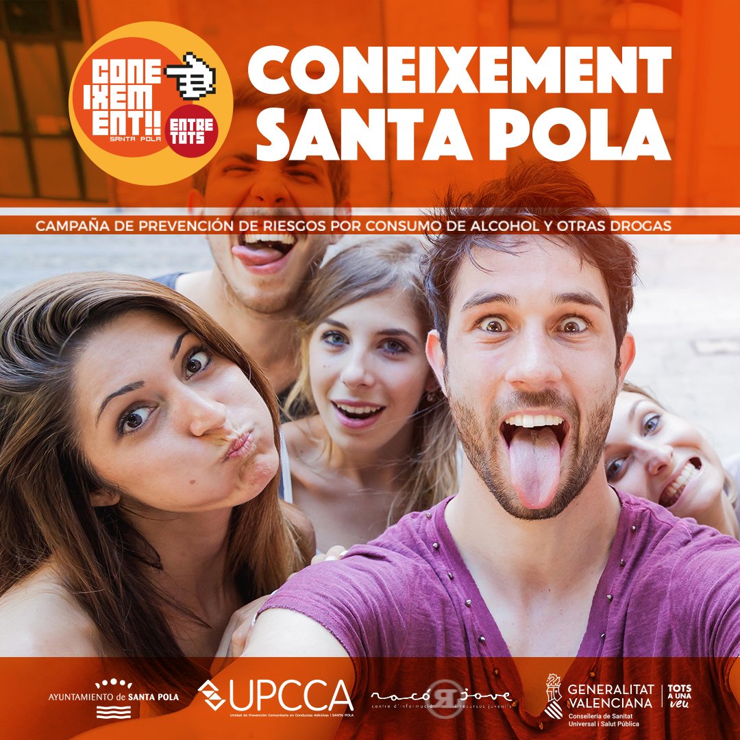 UPCCASantaPola's tweet photo. ➡️Hay muchas formas de pasarlo bien sin beber ni tomar otras drogas 🤣💃🏼🕺🏽🎼🎸🎊🎉 🔝Disfruta, habla, baila, liga ... no sólo bebas🔛 
 #ConeixementSantaPola18 #EnFiestasCuidadoConElAlcohol #ConsumoResponsable #MenoresSinAlcohol #SantaPola #UPCCA #SantaPolaFiestas18 https://t.co/1jEF9SDWSE