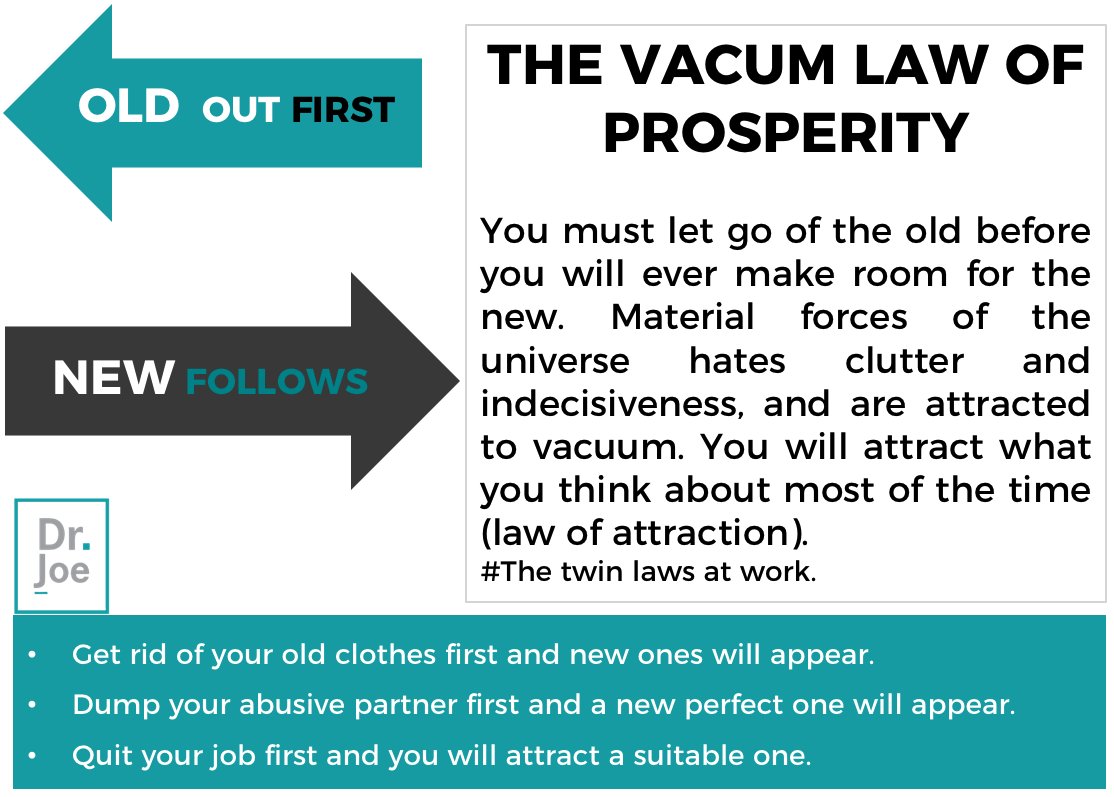 Dr Joe Molete on Twitter "Obey the vacuum law of prosperity and you will attract things you