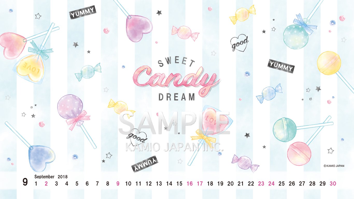 株式会社カミオジャパン 壁紙カレンダー配信 カミオジャパンオリジナルデザインのpc スマホで使える 壁紙カレンダー を毎月配信中 9月はトータル発売に先行してスイーツトレンド Sweetpop の新作が登場 Dlは公式hpのnewsへ T Co