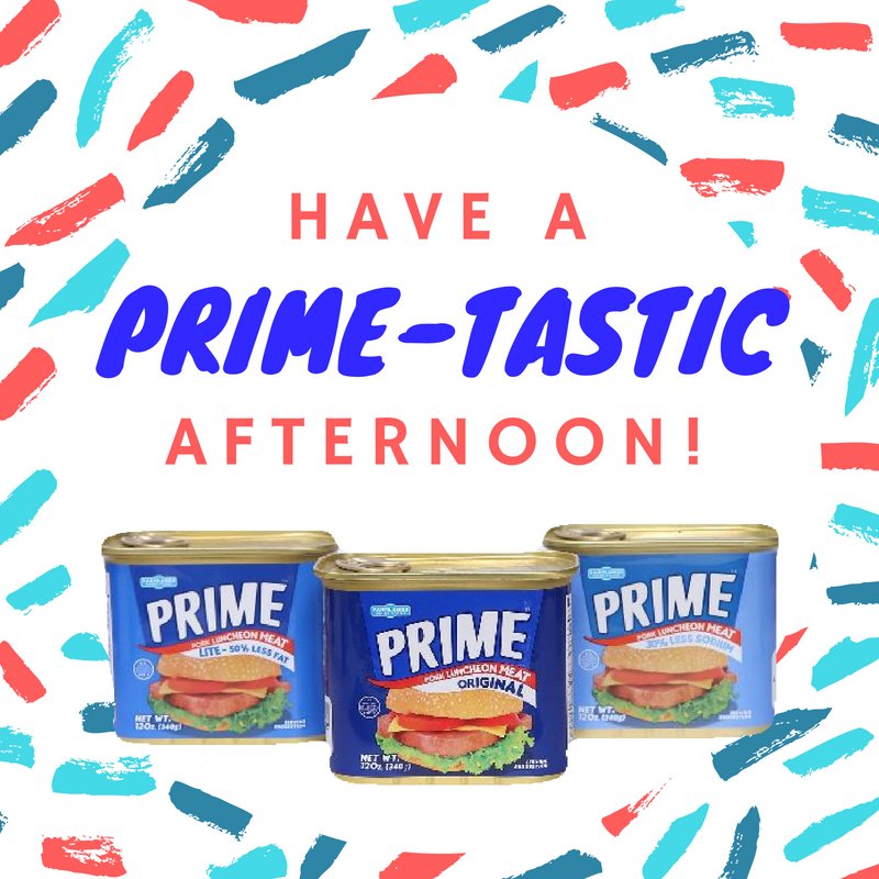 UltraBGL's tweet photo. Have a PRIMEtastic afternoon with our favorite luncheon meat, Prime!! 

Available in flavors Original, 30% Less Sodium, and 50% Less Sat for diffrent ages, taste buds, and health needs!

#Prime
#PrimeLuncheonMeat
#UltraBGL https://t.co/KRgkvdNID8
