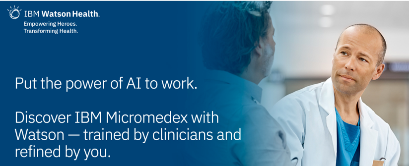 lonechris1's tweet photo. Exciting news!!! IBM Micromedex® with Watson™ now with AI-powered Watson Assistant - learn more at our webinars https://t.co/fkUCzQo1wL https://t.co/k1B59tzVMl