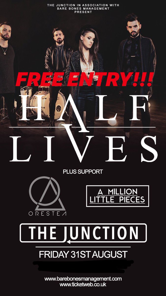 Orestea's tweet photo. We just heard from the venue that they’ve had to make the show tonight with @wehavehalflives at @AtticAshford FREE! If you’ve bought tickets you’ll be getting a refund. Come party! https://t.co/DdZddSQ4op