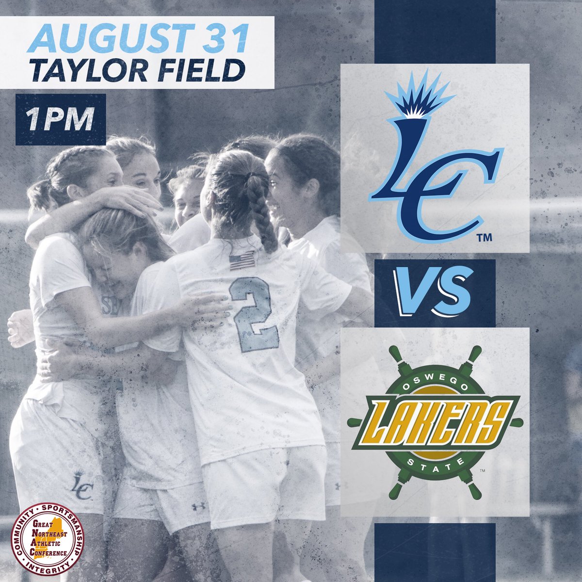GAMEDAY! Women's Soccer 

🆚 Oswego (<a href="/OswegoAthletics/">Oswego State Lakers</a> )
🕛 - 1:00PM
📺 - ow.ly/Wbod30eSpOl 
📊 - bit.ly/2LK8win
PROGRAM: bit.ly/2PUSoxM

#LaserPride | #theGNAC