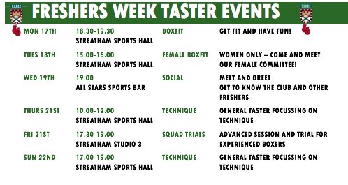 EUABC1's tweet photo. Our training sessions are open to everyone (excluding the Tuesday girls only session and the Thursday session for boxers with more experience) - just bring a water bottle, indoor trainers and your beautiful selves! https://t.co/lTAInsR5k3