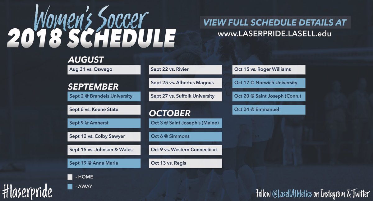 Our 2018 Women’s Soccer Schedule!

#LaserPride | #theGNAC
