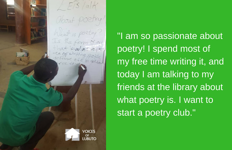 LubutoLibrary's tweet photo. Let's talk about poetry! We love it when youth pursue their passions at #LubutoLibraries, and we love it even more when they take the initiative to share those passions with others!
@ReadingGCD @USAIDASHA1 @USAIDZambia @unicefzambia @Librarian @OkitoMakawaniso @MissHalwiindi https://t.co/Y0R3slXf5r