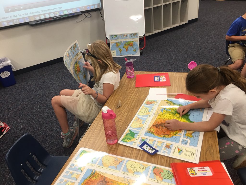 We loved being Cartographers our first week of ALPHA studying maps &amp; globes getting ready for the African Savanna! #MISDGT  #myMISD #walelm