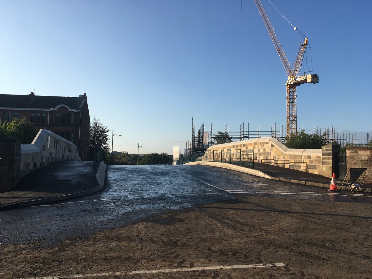 NetworkRailSCOT's tweet photo. #Springkell Avenue in #Glasgow has re-opened following completion of a multi-million pound project to demolish and rebuild the bridge over the railway near #MaxwellPark station in the southside of the city
More details here https://t.co/NoSZjbEZvP https://t.co/lsSM5qi3d0