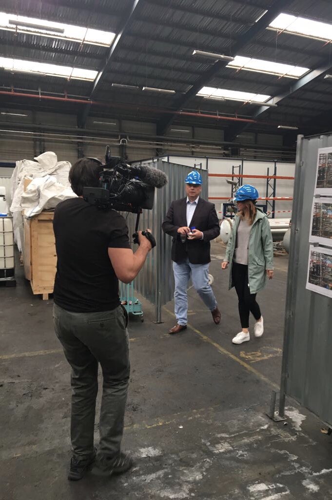 CEO interviewed today by <a href="/AJEnglish/">Al Jazeera English</a> @fluerlaunsbach at Demo plant for #circular #plastic <a href="/PlantOneRdam/">Plant One Rotterdam</a>