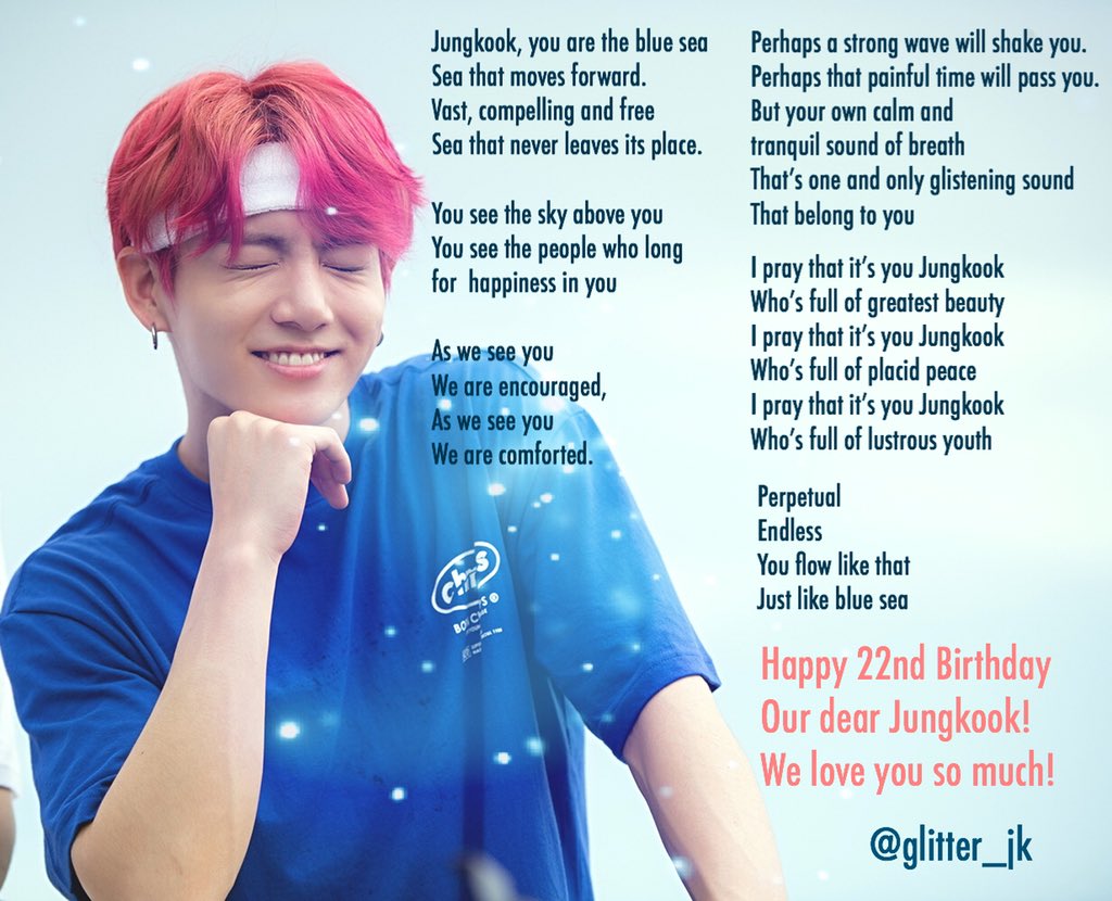 JK_Glitters's tweet photo. In celebrating JK’s 22nd bday, I am feeling pride &amp; gratification to see this amazing person that he has become. I wanna give him the world but what matters  most is his health &amp; happiness. I���ll pray for it every day for this bun bun! @BTS_twt 

#JKMagicDay
#LittleEuphoriaDay https://t.co/nrcHamEhVE