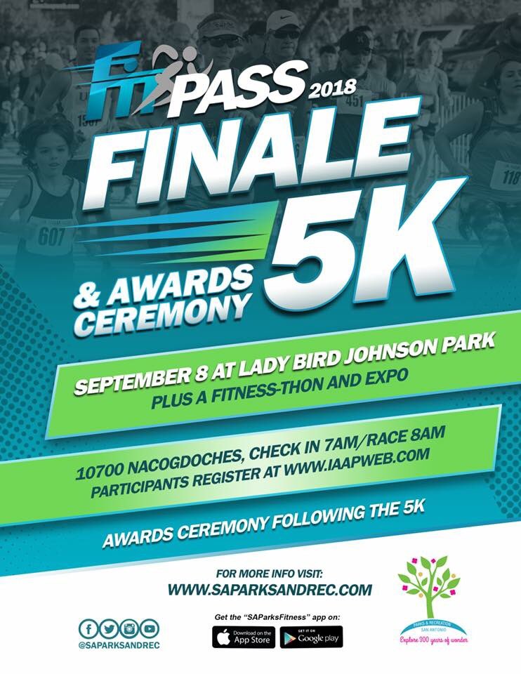 SAParksFitness's tweet photo. #FBF #FitPass2018 kicked off in June & now it’s time to celebrate! Join us Sat., Sept. 8 at the Fit Pass Finale at Lady Bird Johnson Park, 10700 Nacogdoches. #FREE 5K walk/run, health expo, fitness-thon & lots more! Register at https://t.co/AAbiaYhr6C. 🏃♀️🏃♂️ https://t.co/VrBlsCck6K