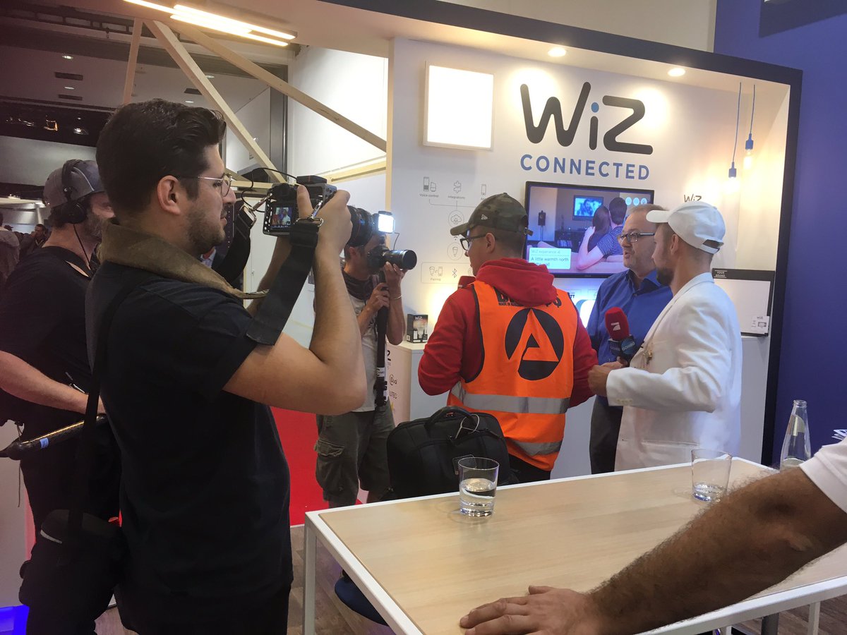 Great day at #IFA2018 meeting visitors and giving press interviews. #connectedlight #IoT