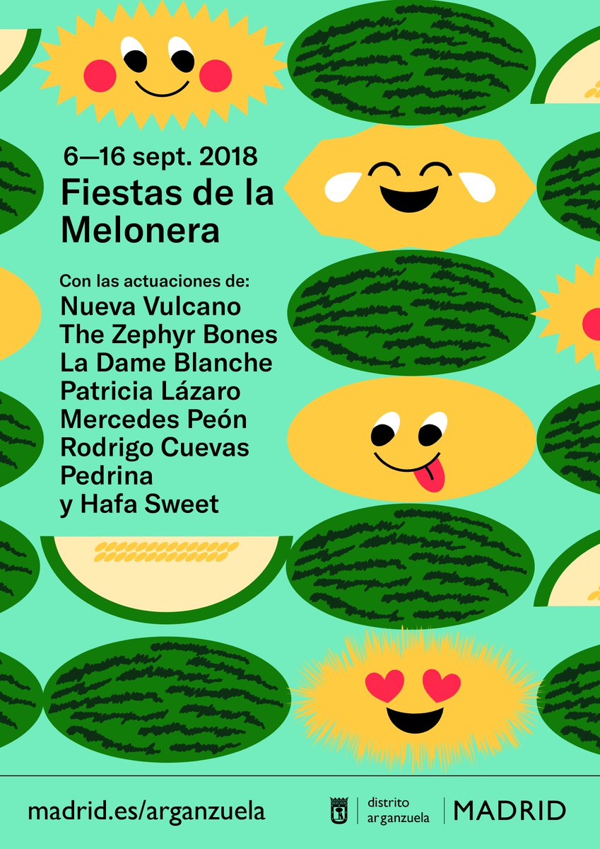 JMDArganzuela's tweet photo. DENTRO HILO: Llega #LaMelonera2018 y te vamos a contar todo lo que trae: conciertos, carrera popular, concurso de música, romería, verbena, bicicletada, festival intercultural, ruta de tapas, campeonatos deportivos, bailes de mayores, fuegos y mucho más! https://t.co/sCa1dHThYr https://t.co/UwgzTODm0q