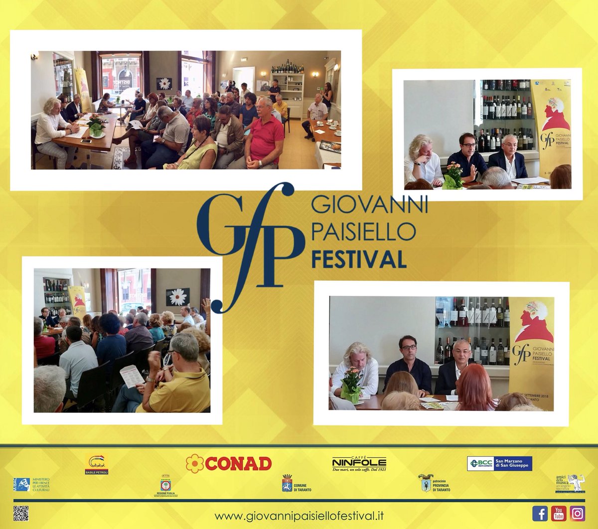 FestPaisiello's tweet photo. Conferenza stampa di presentazione della XVI edizione del Giovanni Paisiello Festival
Si parte il 5 settembre ��
Tutti i dettagli del programma sul nostro sito https://t.co/QaNggUh4FO
#giovannipaisiellofestival2018 https://t.co/QbAO93f5rQ