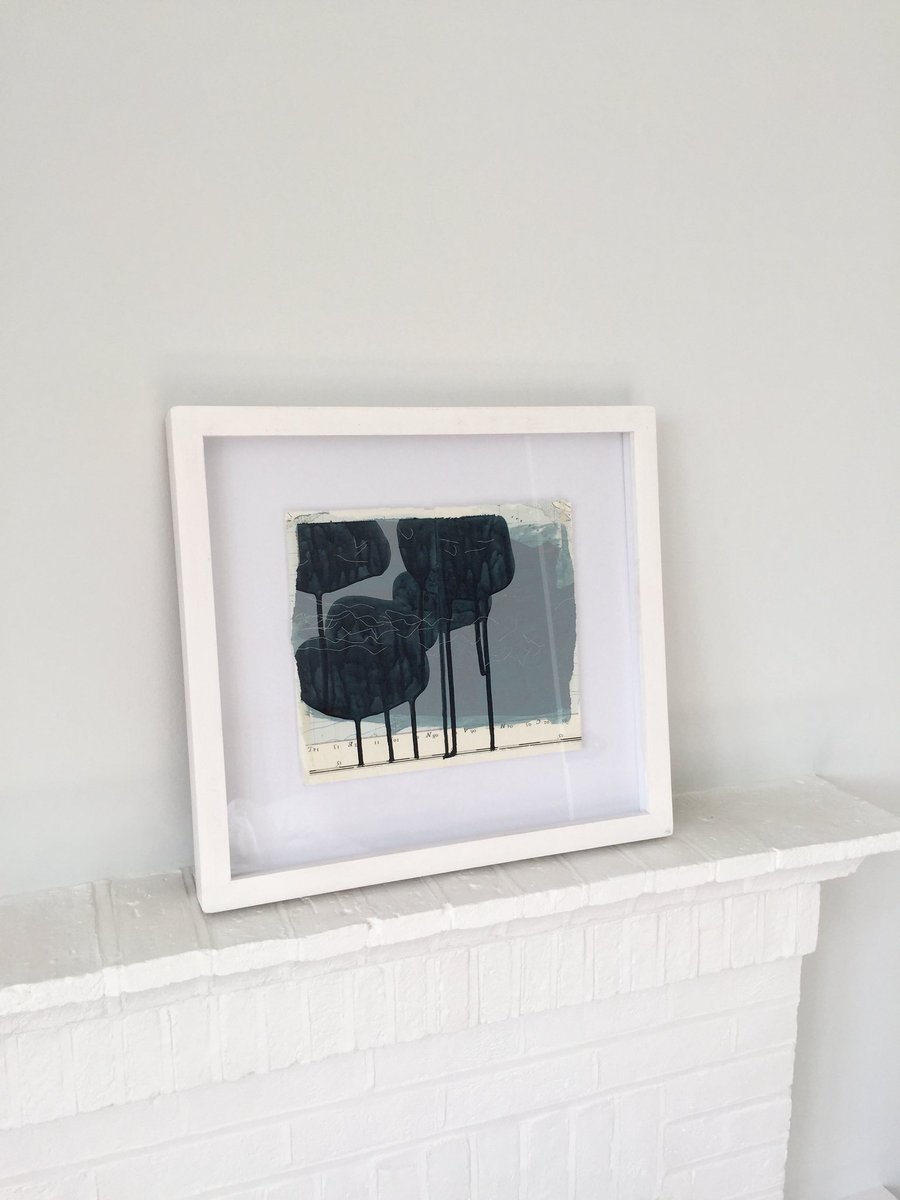 Painted directly onto a piece of found map, Sara Dudman's little study of coastal rocks and seabirds in flight are captured with the minimal of gestural mark making... onechurchstreet.com/product/coast-…