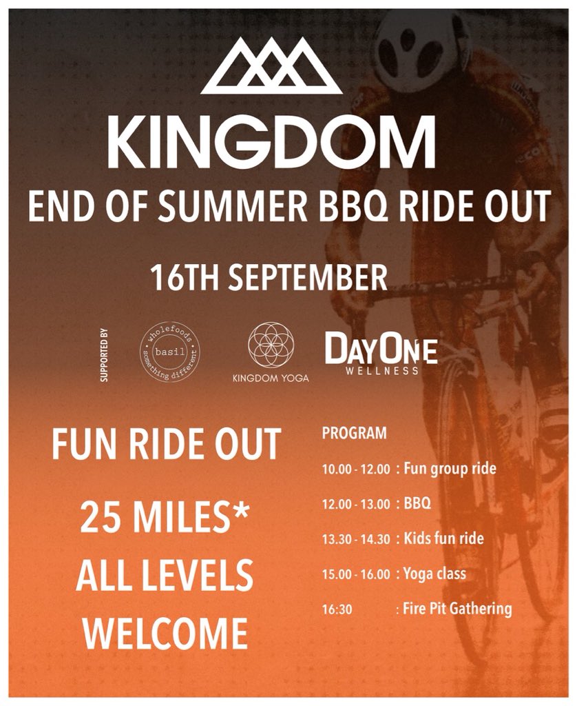 Come and join us on an end of summer BBQ party and a leisure ride out, along with yoga and fun on Sunday at the 16th of September.
Have a good time with us with your  whole family.
Please register your interest on our website : thiskingdom.co.uk/openevent .