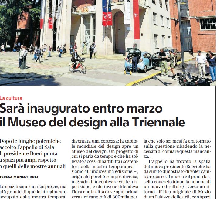 Orsini_Emanuele's tweet photo. Milano avrà il suo Museo del design. Per il prossimo #salonedelmobile. Ringrazio @StefanoBoeri per il dialogo di questi mesi, che diventerà collaborazione ancora più stretta nel prossimo futuro. Una bella notizia di cui la nostra città e il nostro settore devono essere fieri. https://t.co/VatDDtmVvE