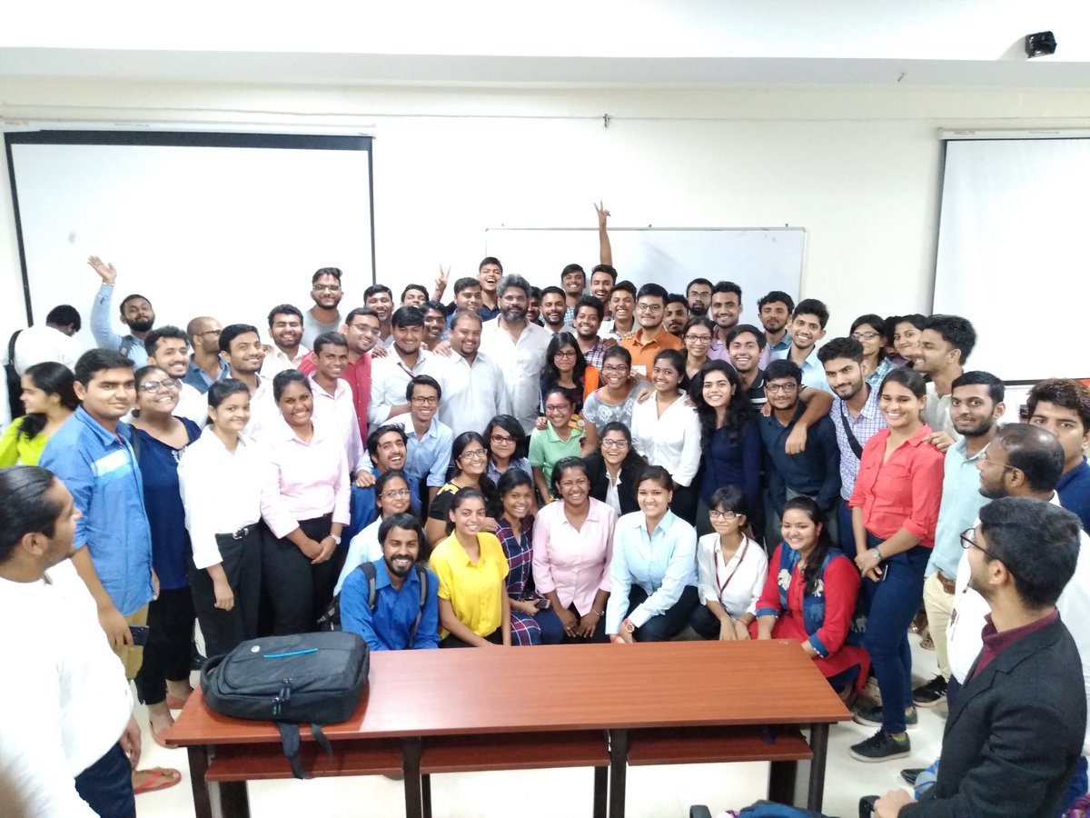 RaghavBhatnagar's tweet photo. Mr Uday Kiran Poodipeddi, Head HR,  @RelianceHF addressed the students of @SriSriU and left them introspecting on the importance of Attitude and Intent. https://t.co/miWfRAQ8Q7