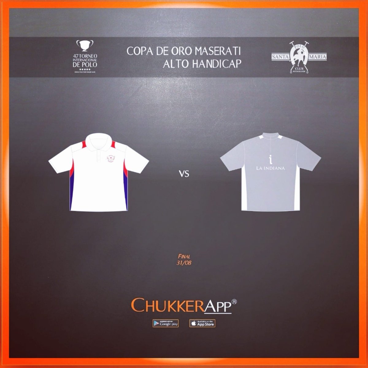 ChukkerApp's tweet photo. 🇪🇸 31|08 💥 #FINAL 💥 #copaseoro @maserati_es 💥
Del 47 @torneointerpolo en @SantaMariaPoloC 
Sigue los resultados #golagol con tu #poloapp, @ChukkerApp !
Dondequiera que estés!
https://t.co/b8DS0VDQii https://t.co/DPxifPtKTt