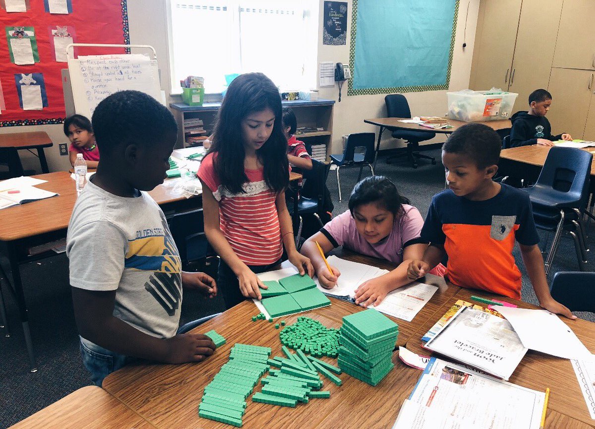 I spy with my wizardly eye 3rd graders breaking up numbers using manips in Mr. Serrano’s class!! @thestrokeofluck
