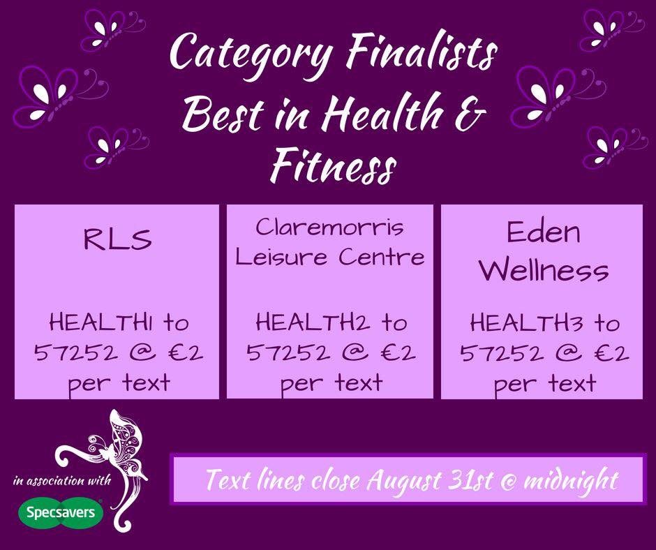 EdenWellnessIE's tweet photo. Last chance to vote for me in the @MayoStyleAwards - please text HEALTH3 to 57252, texts cost €2! Thank you! #edenwellness #mayostyle18 https://t.co/6FHmVNSmTL