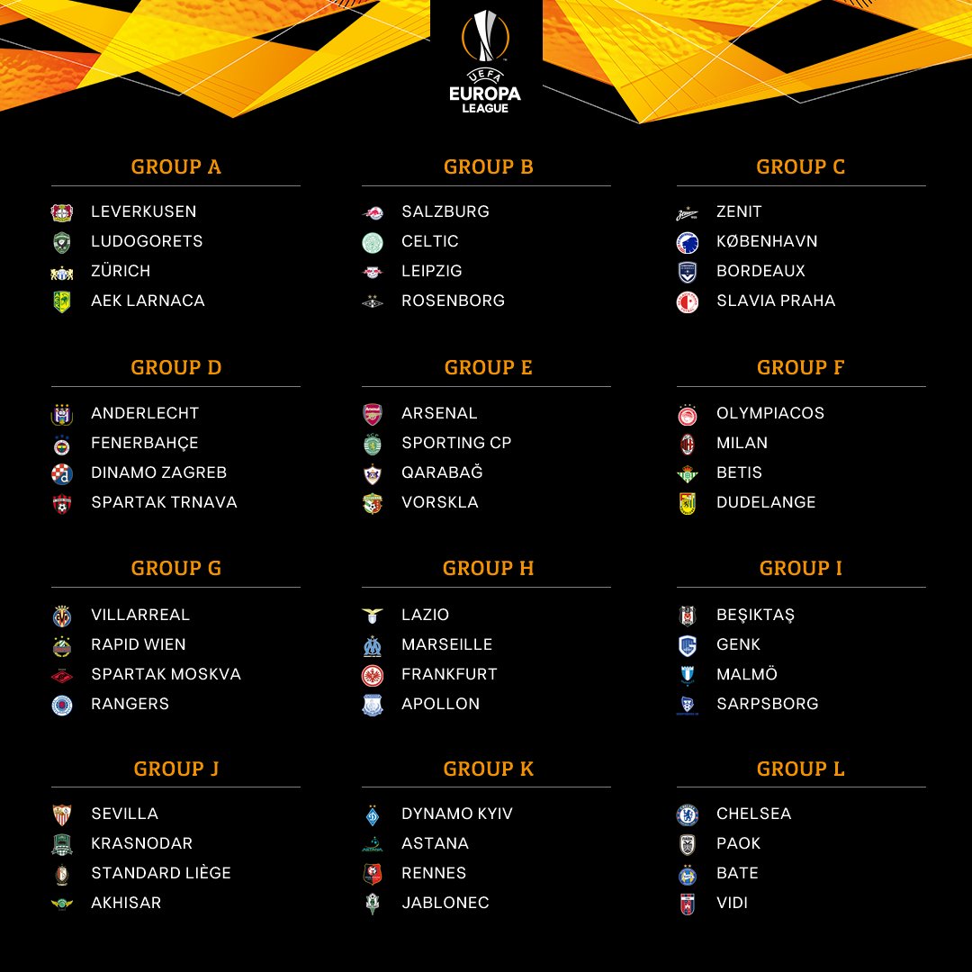 uefa europa league 2018 19 groups