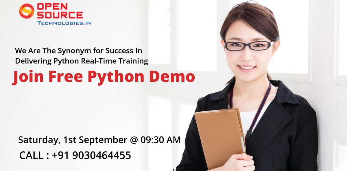kplovely1's tweet image. Attend Free python Training #Free Demo at #opensourcetechnologies
For Free Enroll : bit.ly/2LAjMOk
FOR MORE : bit.ly/2qLqK9p
#pythonTraininginhyderabad
#pythononlinetraining