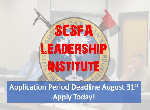 scfirefighters's tweet photo. SCSFA Leadership Institute is a 12 month leadership development and educational process in an executive level environment emphasizing communications and group project based skills.
Application period closes TODAY so apply now! #LI19 https://t.co/5tBq4ITFzD https://t.co/bTxXuKDHOk