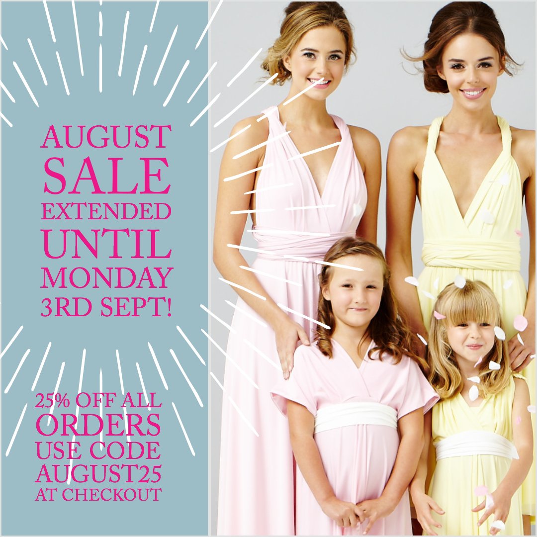 InOneClothing's tweet photo. SALE EXTENDED! - So sorry we have a Server Error today of all days! On the last day of our August Sale. We are Fixing it ASAP but you won't miss out. SALE EXTENDED until Mon 3rd Sept.  #servererror  #multiwaybridesmaidsdresses #convertabledress https://t.co/6PSP0EkX5I https://t.co/mT0RaEYo6L