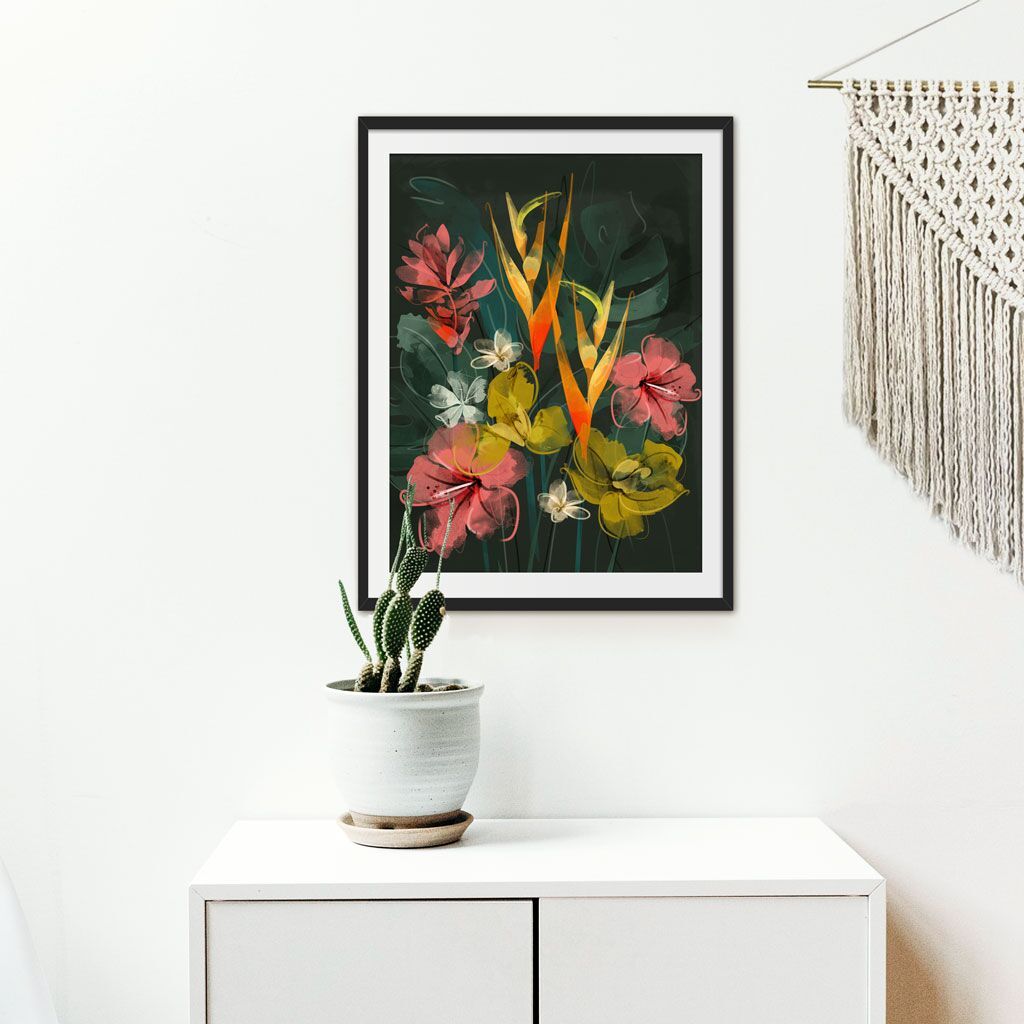 A few weeks ago, the UK was in heatwave and although we weren't keen at the time, we're remembering it through rose-tinted glasses. This Tropical Flowers print from Green Lili is keeping us bright and cheerful, though. We love the summer, warm colours!