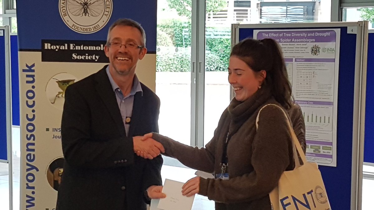 RoyEntSoc's tweet photo. Poster prize winner at #ento18 is Emmeline Cosnett from @nuigalway https://t.co/ahSsu9p243