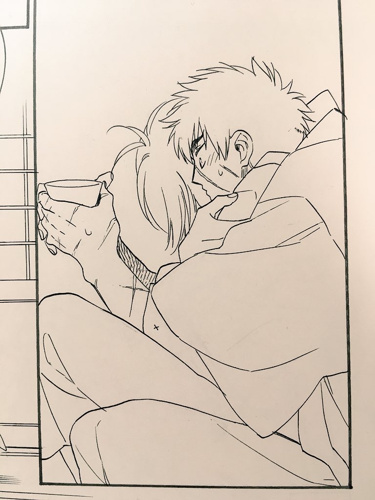 びゅ〜てぃふるらいふを聴きながら描いたら三日月さんが予定より早く抱きしめはじめたじじたぬ 