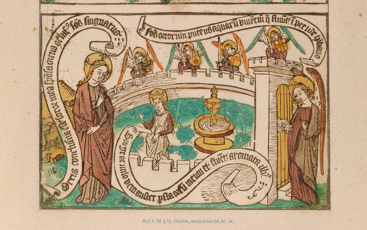 BDLSS's tweet photo. Illustrations from a #EarlyPrinted German blockbook of the Song of Songs.
15th century European blockbooks were usually short, relatively cheap productions of illustrated religious texts, and few survive in full. This is one of 8 held by the Bodleian: https://t.co/krd2XVpc4w https://t.co/RtItwizsEO