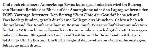 bjoern_buss's tweet photo. Sinnvolle Replik von @ronpatz (https://t.co/rrxNUKk2ym) auf Hannah Bethkes #ecprconf18-Veriss in FAZ (https://t.co/Ts0dM9d4tk) mit wichtigem Verweis auf #SciComm heute. Geschrieben vor(!) dem Beginn des zweiten arbeitsreichen #APSA2018-Tages. #PoWi #PoliSci https://t.co/6pAiatdotw