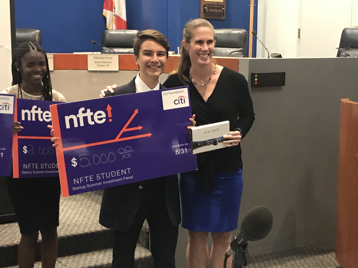 After an amazing night of student presentations at the #SharkTank event with <a href="/browardschools/">Broward Schools</a> &amp; @NFTEFlorida, our student finalist that is moving on to the next round and competing for a spot at Nationals is James Murray from <a href="/NovaHigh/">Nova High School</a> with @theguardianhelper Congratulations!