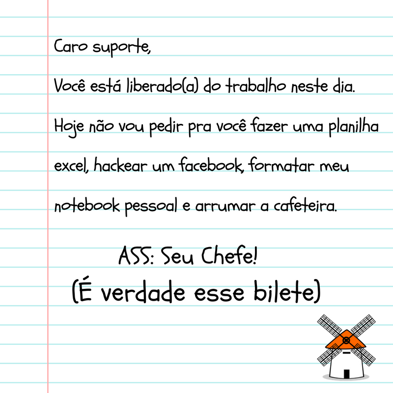 MilldeskBrasil's tweet photo. Gente, passando aqui para esclarecer que esse bilhete não é real! 😅
#suportetécnico #suporteti #Milldesk #helpdesk #servicedesk #softwaredehelpdesk #softwaredeservicedesk #vidadesuporte #ReimagineHelpdesk🤘 #HelpdeskSuccess #everdadeessebilete https://t.co/Z98mkFv89E