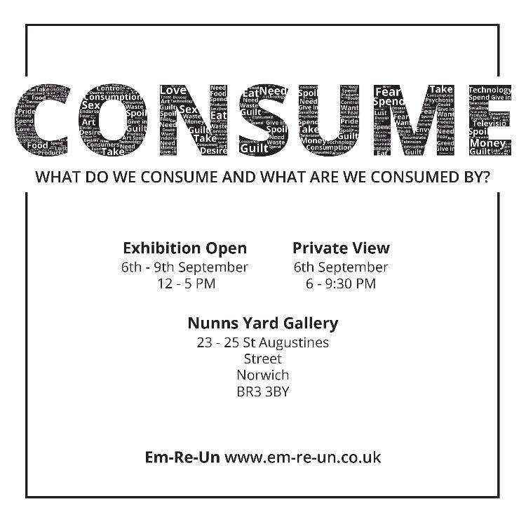 Don’t forget the date...next show!  #consume #exhibition run by <a href="/SophiaShuvalova/">Sophia Shuvalova</a> #localartists #norwich #FineArt #contemporaryart  #contemporarysculpture #sculpture #ea #eastanglia