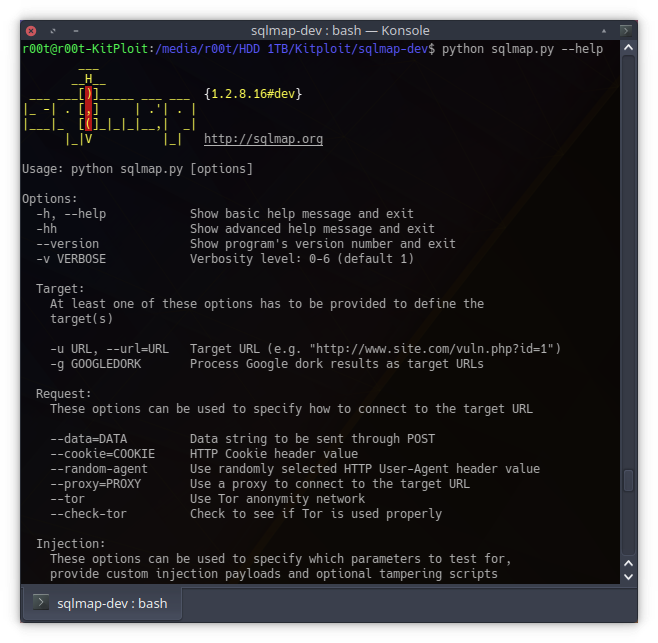 Dr2moke's tweet image. RT KitPloit "SQLMap v1.2.8 - Automatic SQL Injection And Database Takeover Tool j.mp/2NA6lzR #AdvancedSQLInjection #AutomaticSQLInjection https://t.co/eshOyyrxb5"