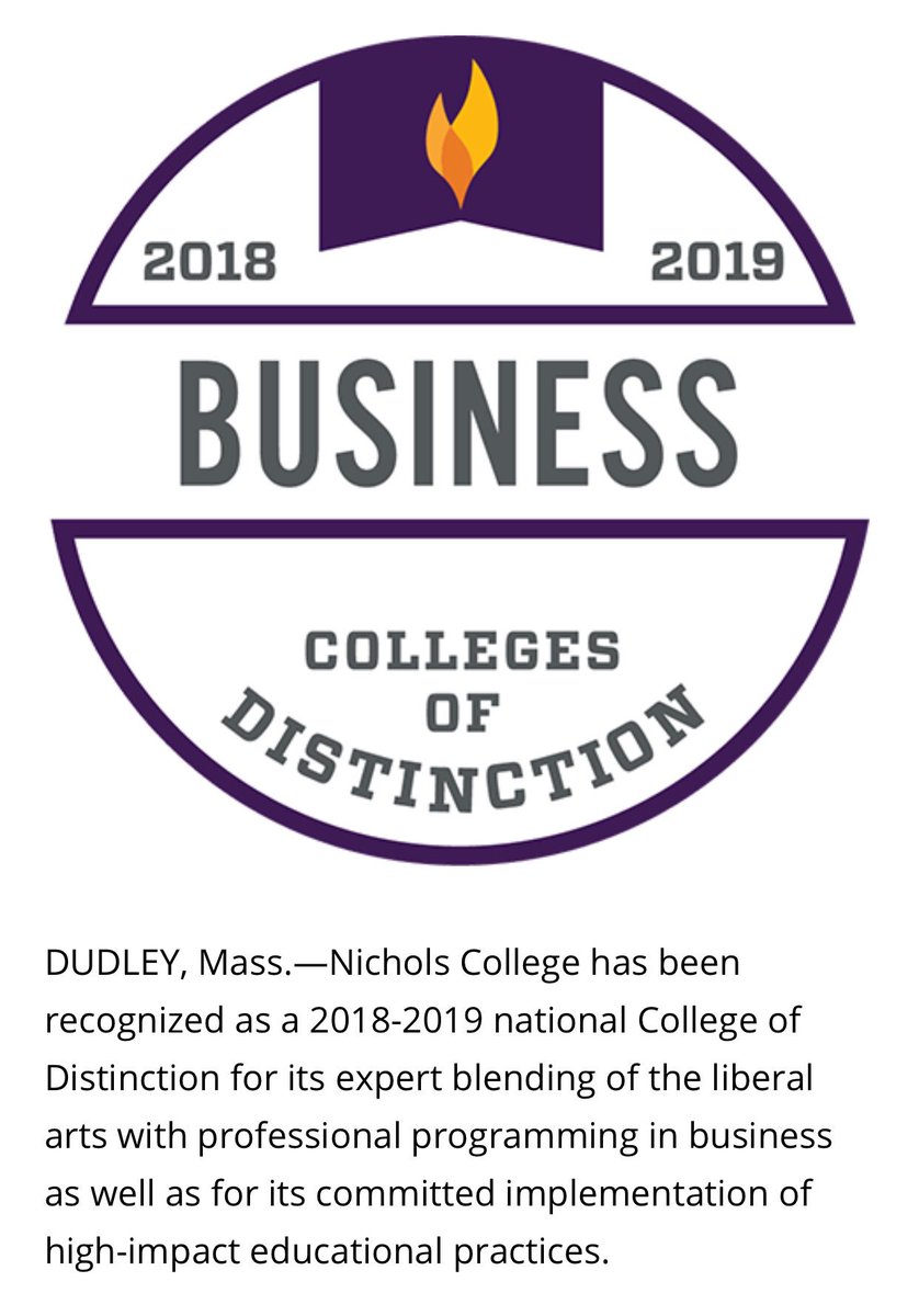 Great news for Nichols College! Let’s spread some #BisonPride! #TGIF #FridayFeeling <a href="/CoDSchoolSearch/">Colleges of Distinction</a>