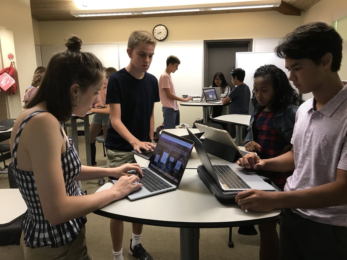 PolyHolmgren's tweet image. Second day of class: standing desks for @quizlet Live round with literary terms. #flexfurniture #PolySolves