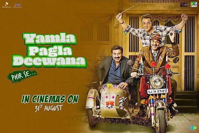 #YPDPhirSe is an out &amp; out complete family entertainer.😊Go &amp; enjoy the mad ride with the deols. <a href="/thedeol/">Bobby Deol</a> <a href="/aapkadharam/">Dharmendra Deol</a> <a href="/iamsunnydeol/">Sunny Deol</a>  
<a href="/kriti_official/">kriti kharbanda</a> shines superbly as Gujju girl.
<a href="/ypdphirse/">Yamla Pagla Deewana: Phir Se</a> <a href="/PenMovies/">Pen Movies</a> #JayantilalGada <a href="/saregamaglobal/">Saregama</a> <a href="/SohamRockstrEnt/">Soham Rockstar Entertainment</a> #SidK
