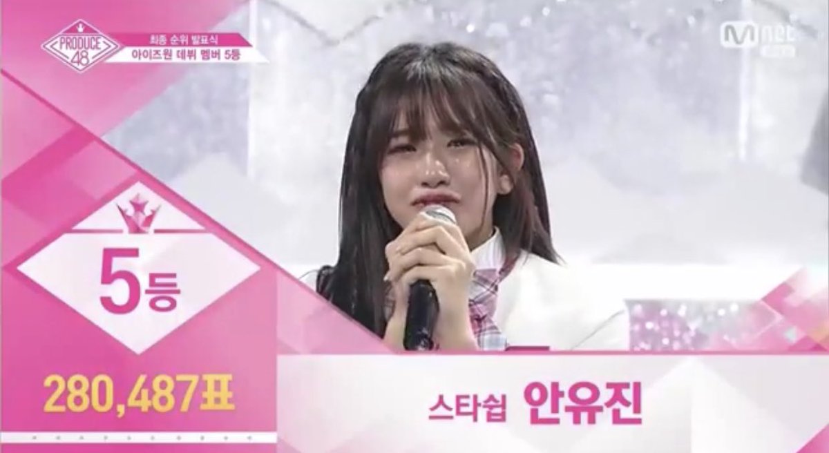 [] Debut Team 5th member ;Starship | Ahn Yoojin (280,487 votes) #PRODUCE48  #프로듀스48  #プロデュース48