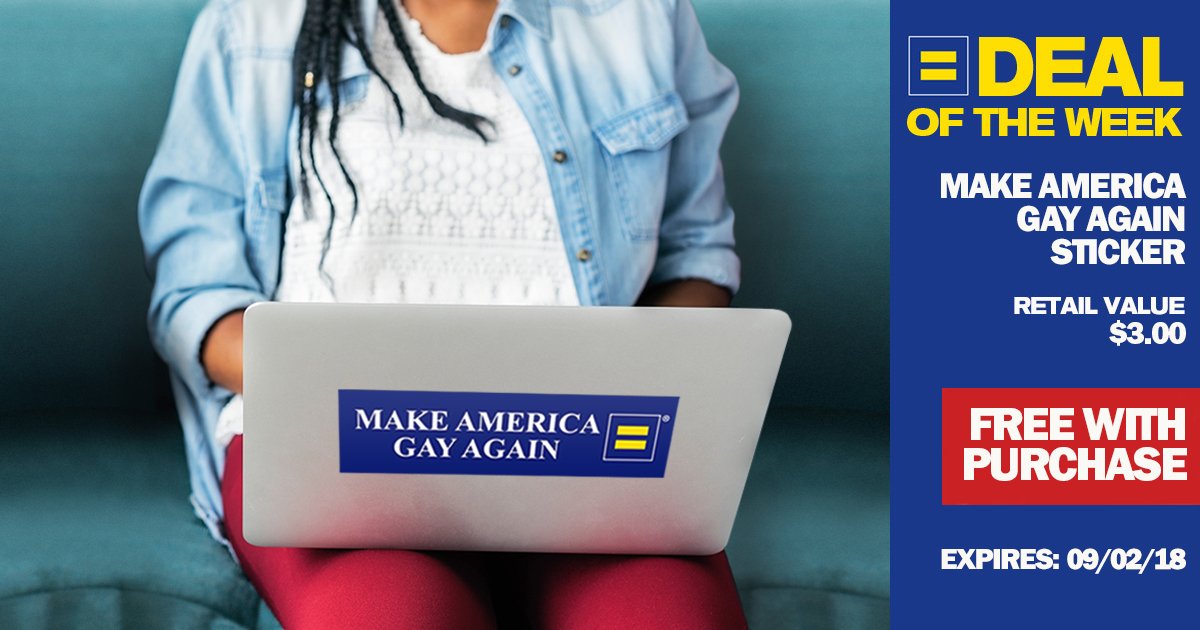 HRC's Deal Of The Week: Make America Gay Again Sticker!