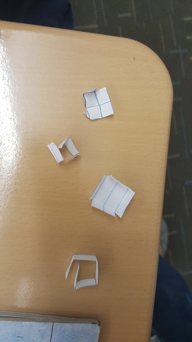 sallyhoyt's tweet image. A student shows #wcsperseverance on a math test when they make the shapes shown on the answer choices to see if they answer the question. #WestlakeCharter