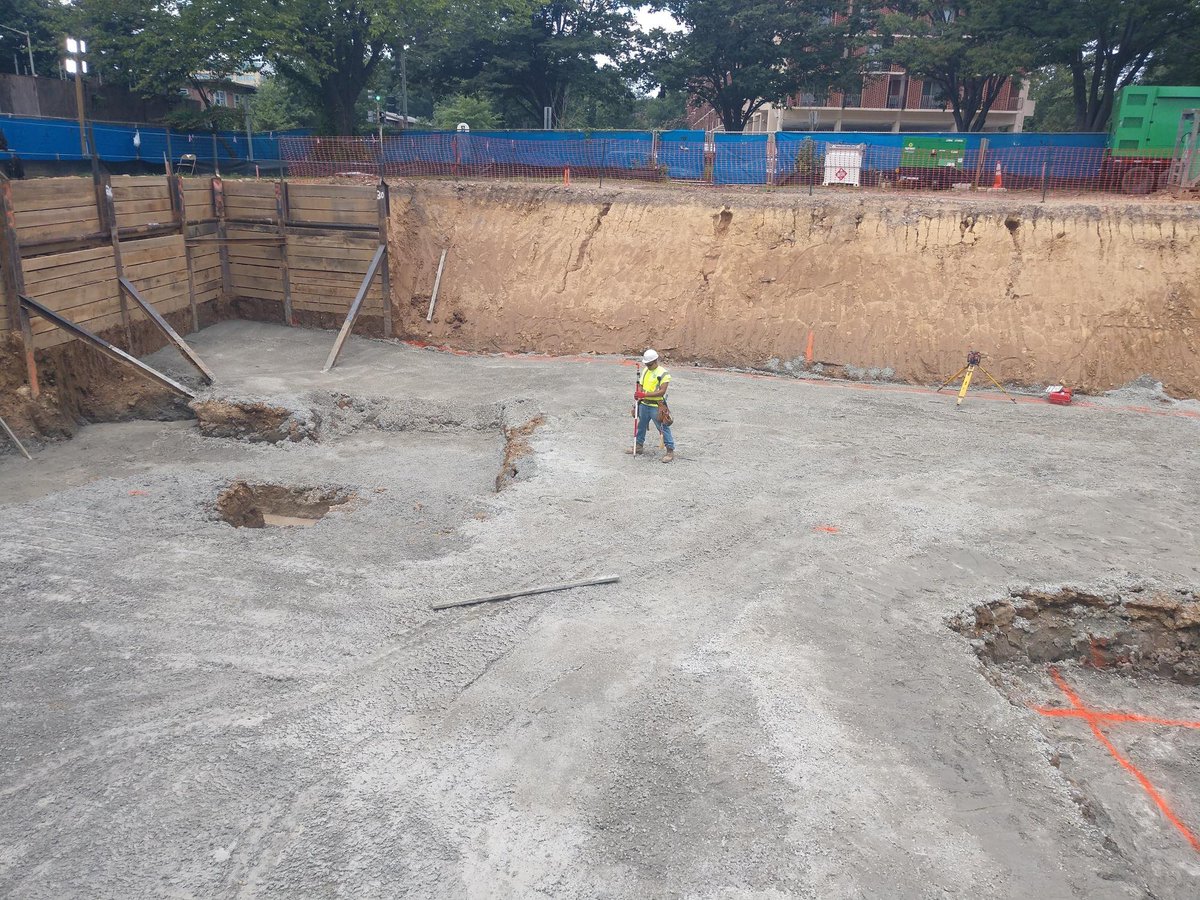 DCDGS's tweet photo. #Progress is continuing on the foundation work at the Ward 6 Short-Term Family Housing project. The form for the pour of the elevator & crane pad and the mud matt pour are completed. Next step: we start going vertical! #DGSDelivers #ThisisConstruction #UnderConstruction https://t.co/Pdv1dtbuuW