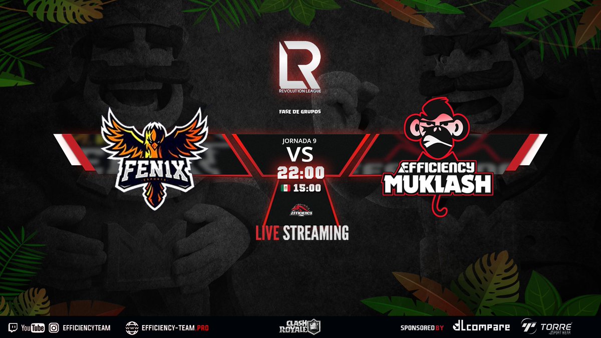 #ClashRoyale 🏆 <a href="/R1_League/">Revolut1on League</a>

Fase de Grupos
📅 Jornada 9
🆚 @Fen1x_CR
⏰ 22:00 (🇲🇽 15:00) 
📺 YouTube.com/efficiencyteam
🎙️@gamespain_jota

¡Novena jornada de esta liga!¡Partidazo el día de hoy!🐵💪

#CabalgandoJuntos🐎
#Go <a href="/Muklash__/">Muklash ®️</a> 🐒