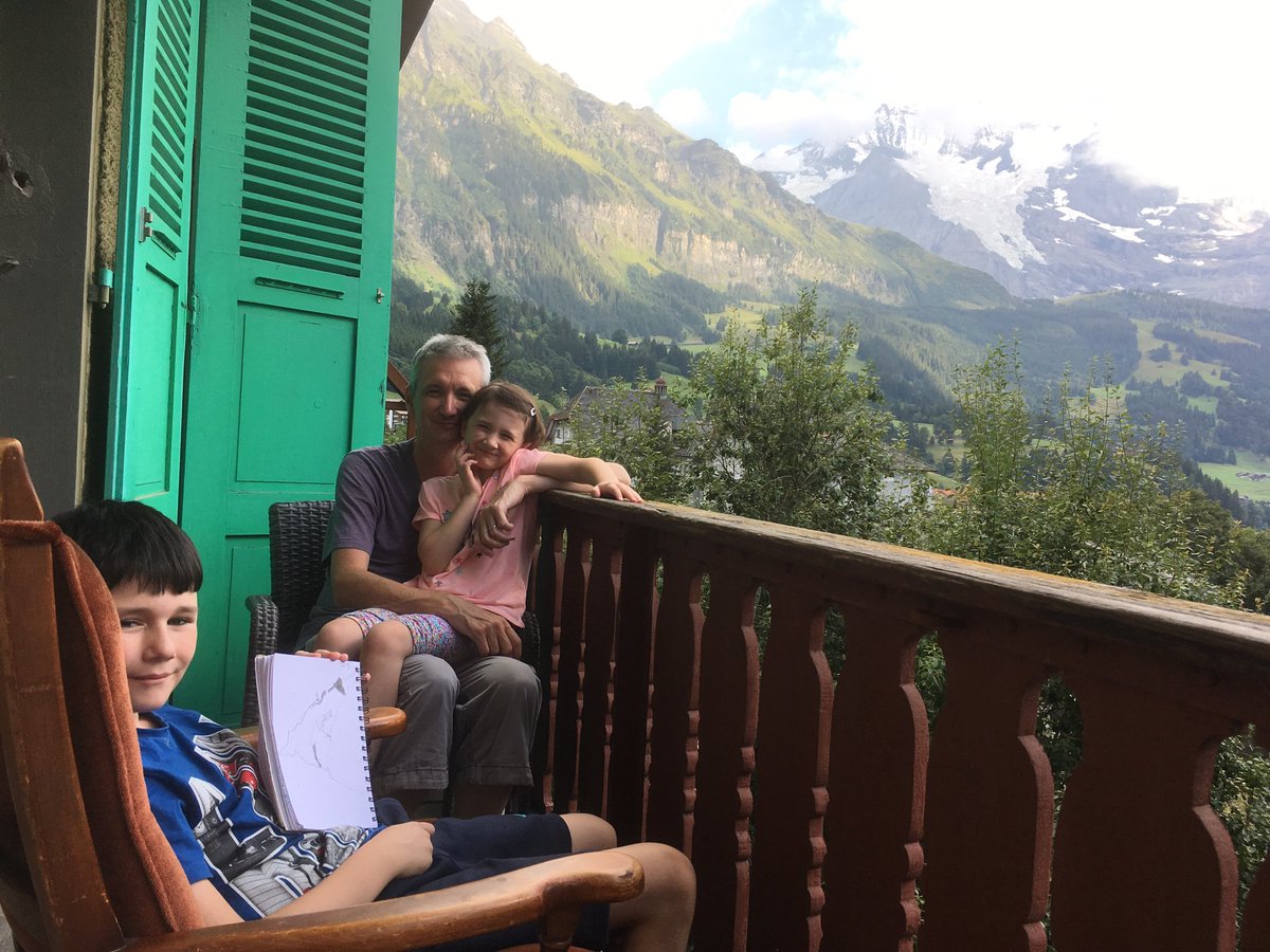 A view of the Jungfrau from a balcony at the wonderful <a href="/BelvedereWengen/">Hotel Belvédère</a>. The hotel feels like a setting for a pre-war Michael Redgrave film. Staff from all around Europe - and all absolutely fantastic. A privilege to stay here. #travel #Switzerland #Wengen