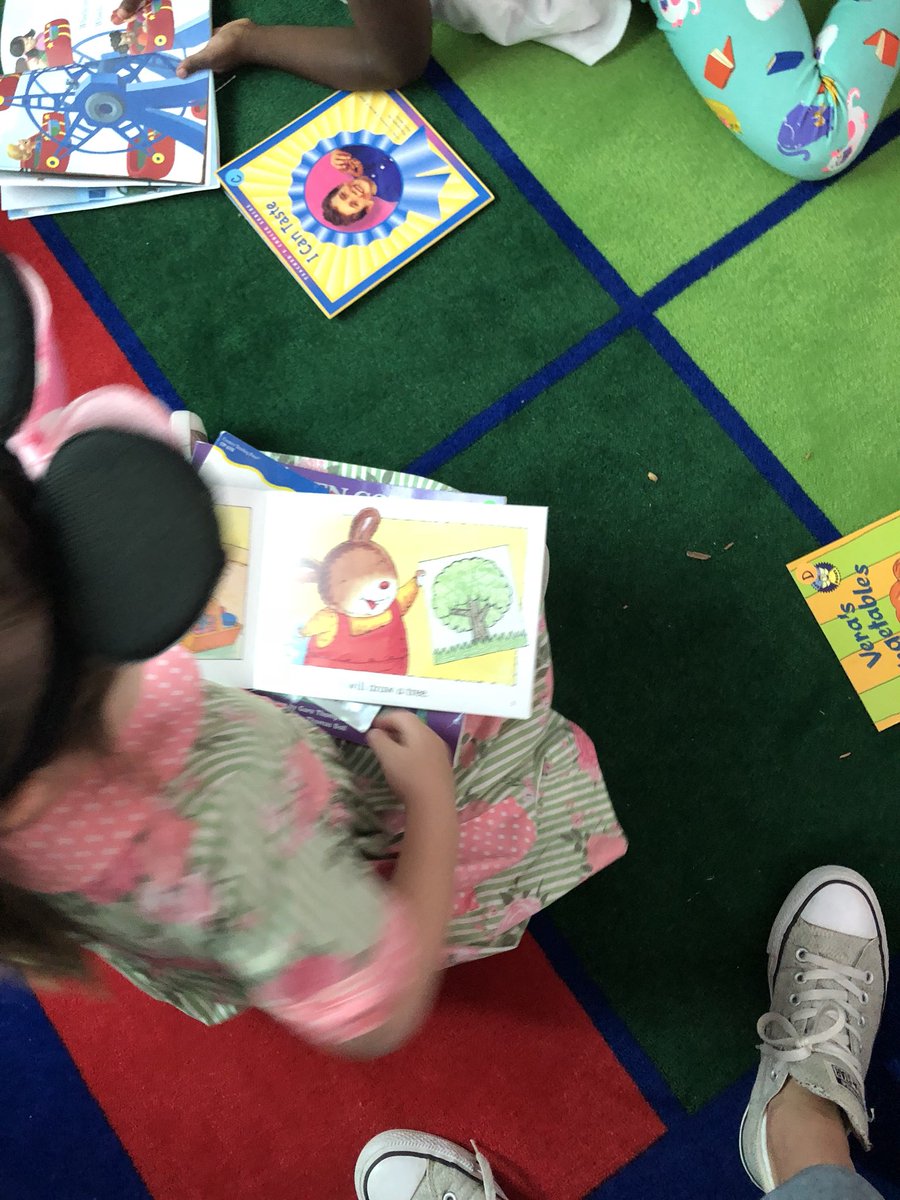 jzigelman's tweet image. These readers have found their special reading spots. #WEinKaty