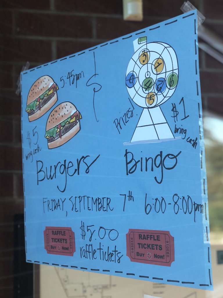 HWE_ThirdGrade's tweet photo. Are you coming to BURGERS &amp; BINGO next Friday?!? Doors open at 5:45pm🙌🏽  #burgersandbingo #hazelwoodelementary #community #raffletickets #prizes https://t.co/96gOFkW9vg