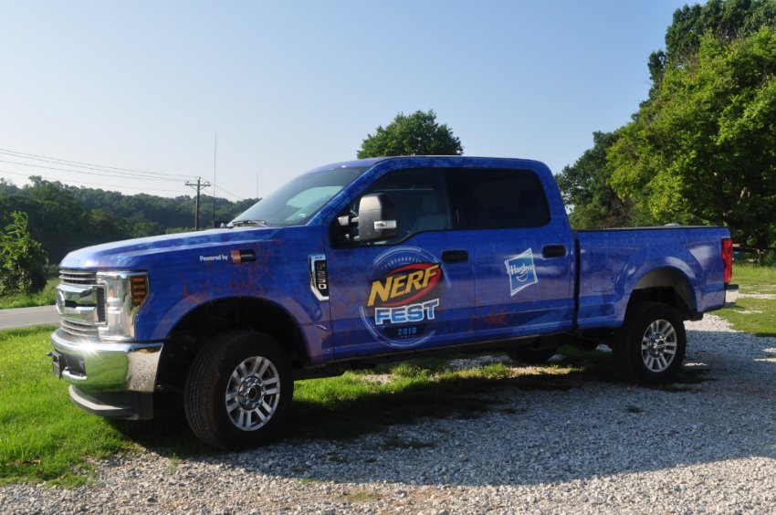 yoursignsource's tweet image. The Sign Studio crew had a blast with this project for @Nerf! Be on the lookout for the Nerf truck and trailer while they're on their @Walmart tour. #nerf #vehiclewrap #joinnerfnation #nerffest2018 #signstudio #completevisualmarketing